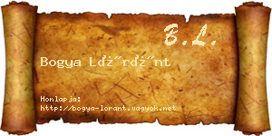 Bogya Lóránt névjegykártya