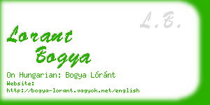 lorant bogya business card